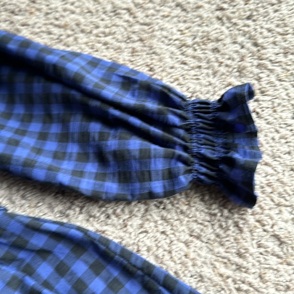 Mango gingham black and purple dress with collar - Picture 6 of 6